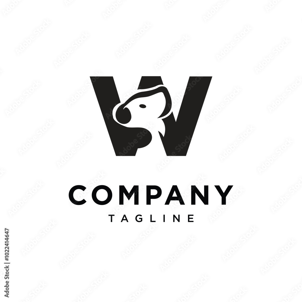 Letter W Koala Logo Icon Vector Letter W Koala Logo Icon Vector