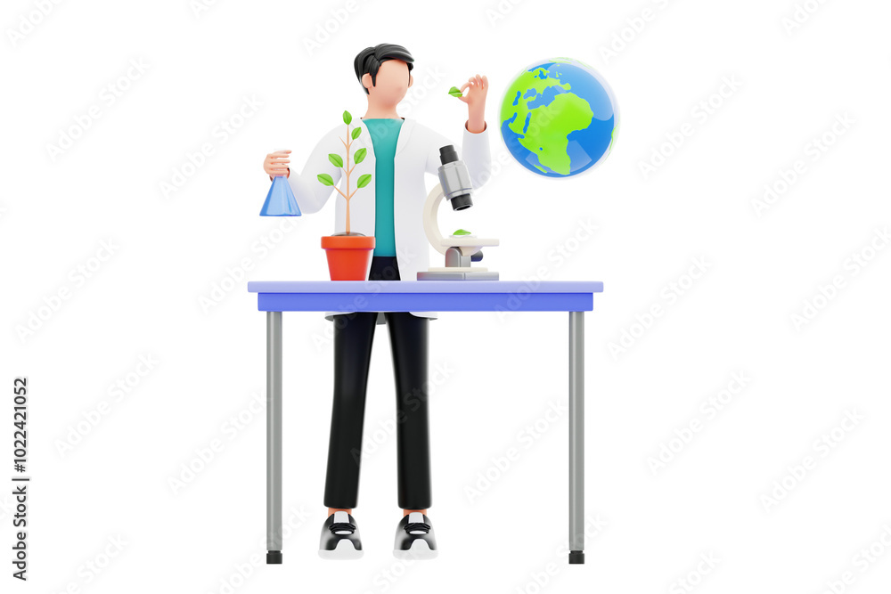Environmental Science 3D Character Illustration. Environmental Science 3D Character Illustration.