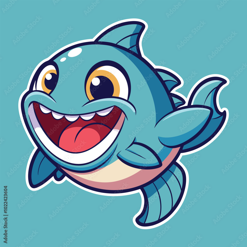 Naklejka premium Fish sticker vector 
