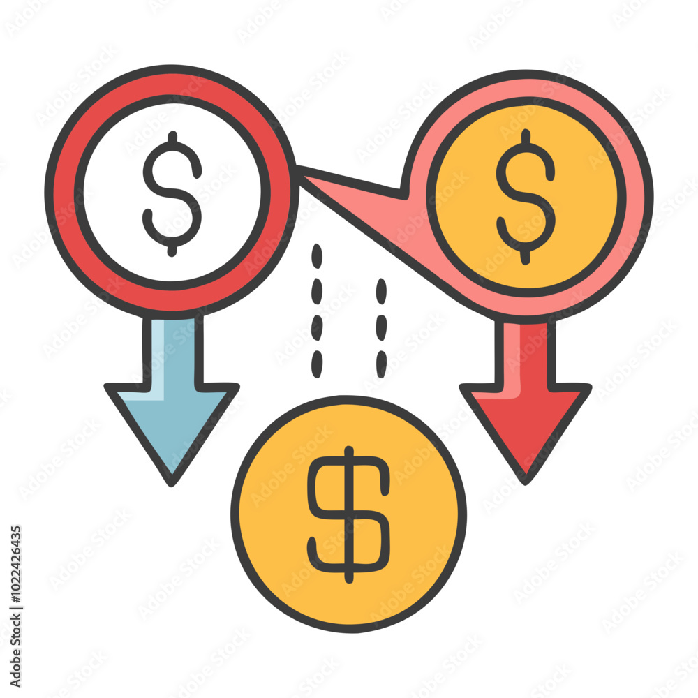 Cost increase vector flat icons. Vector illustration Cost increase vector flat icons. Vector illustration
