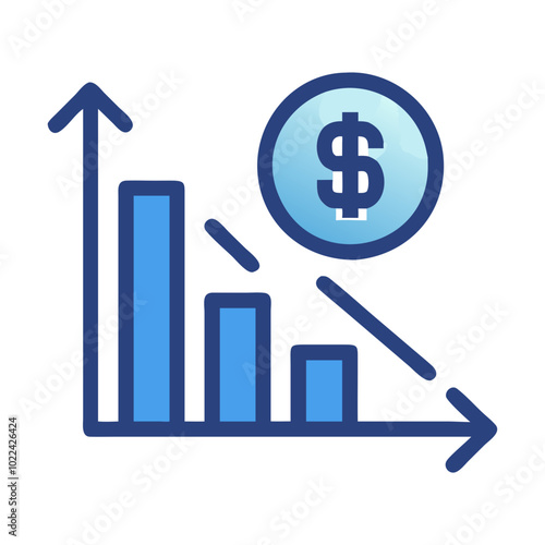 Cost increase vector flat icons. Vector illustration