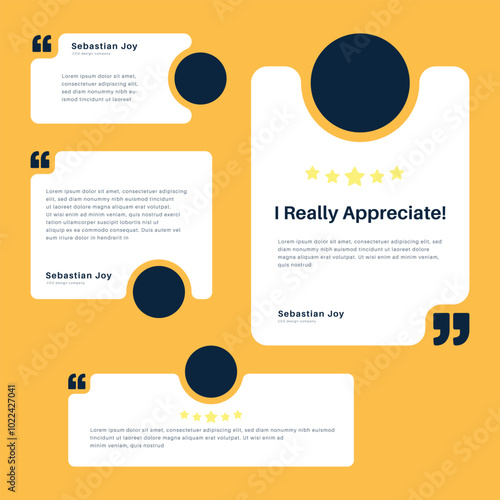 Client or customer review testimonial social media post. Customer or client service feedback review post design template
