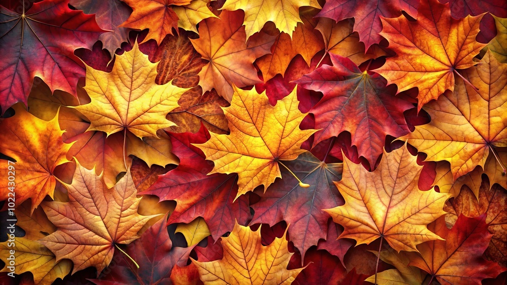 A Tapestry of Golden and Crimson Autumn Leaves, A Symphony of Nature's Hues, A Visual Feast of Warm Colors A Tapestry of Golden and Crimson Autumn Leaves, A Symphony of Nature's Hues, A Visual Feast of Warm Colors