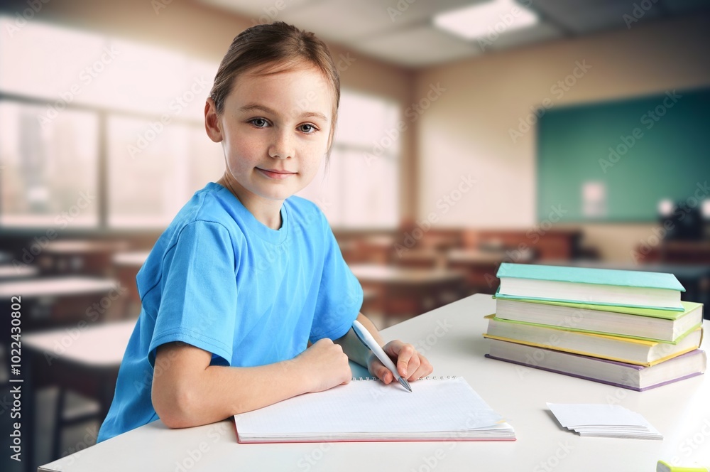 Learning school student in classroom background Learning school student in classroom background