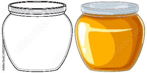 Honey Jar Vector Illustration