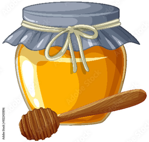 Sweet Honey Jar with Dipper