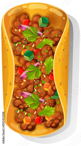 Delicious Mexican Bean Burrito