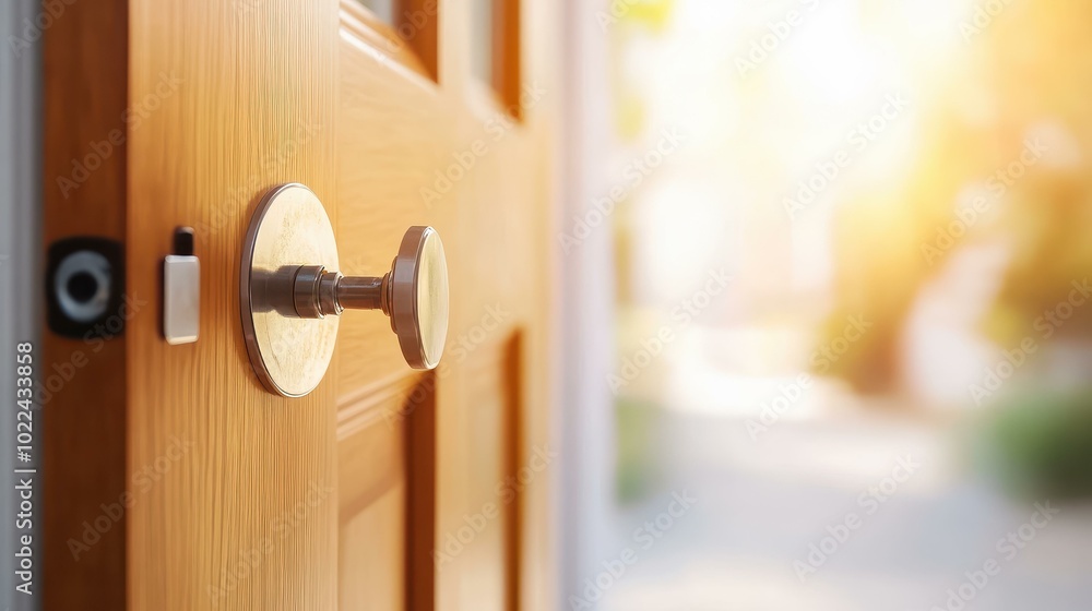 Obraz premium Skilled craftsman expertly picks a lock and repairs a door handle, ensuring home security with precision and care.