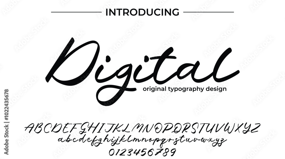 Digital Font Stylish brush painted an uppercase vector letters, alphabet, typeface Digital Font Stylish brush painted an uppercase vector letters, alphabet, typeface