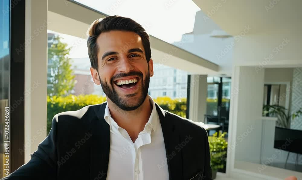 French Man Enjoying a Sunlit Modern Apartment Tour French Man Enjoying a Sunlit Modern Apartment Tour
