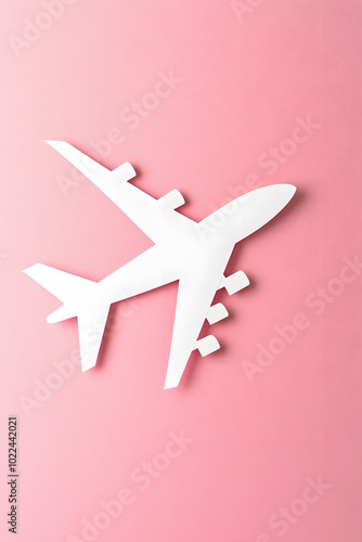 Paper plane on red background