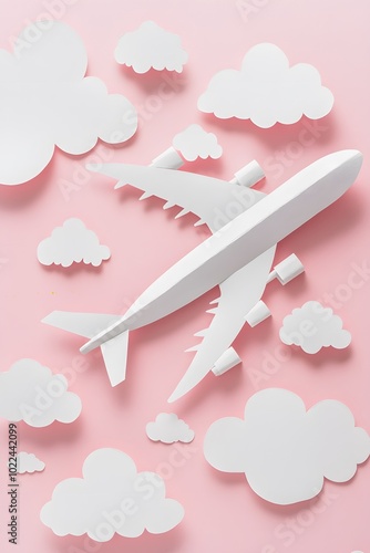 Paper airplane flying in the sky