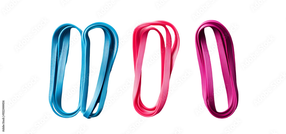 three set of Resistance Bands isolated transparent background three set of Resistance Bands isolated transparent background