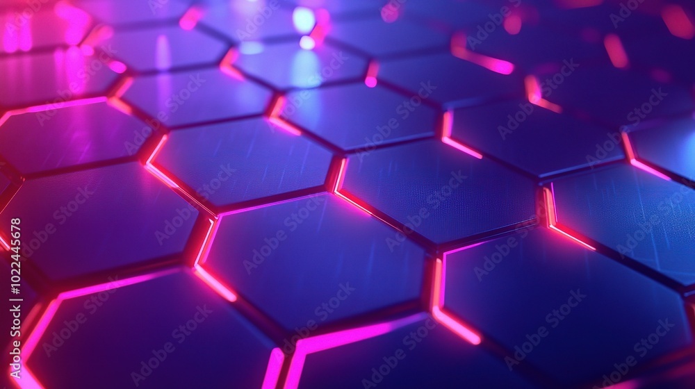 Futuristic Hexagonal Pattern with Neon Glow Futuristic Hexagonal Pattern with Neon Glow