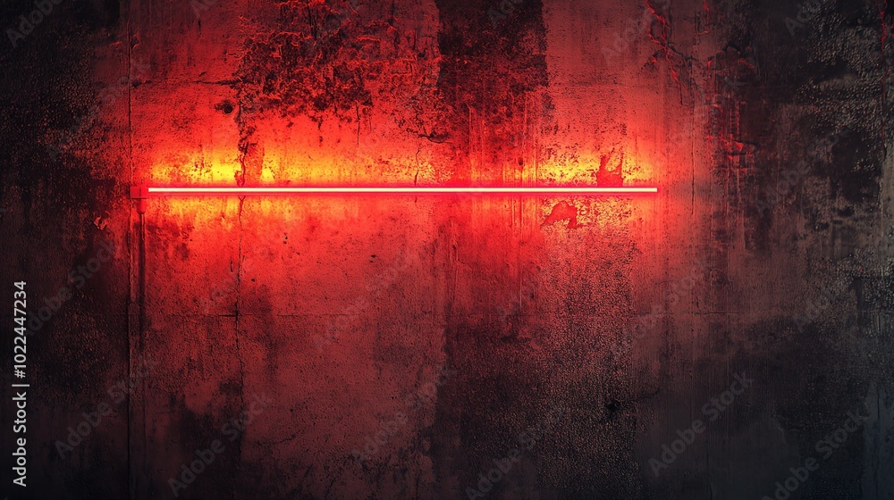 Fototapeta premium Neon Light Against Grungy Wall Texture