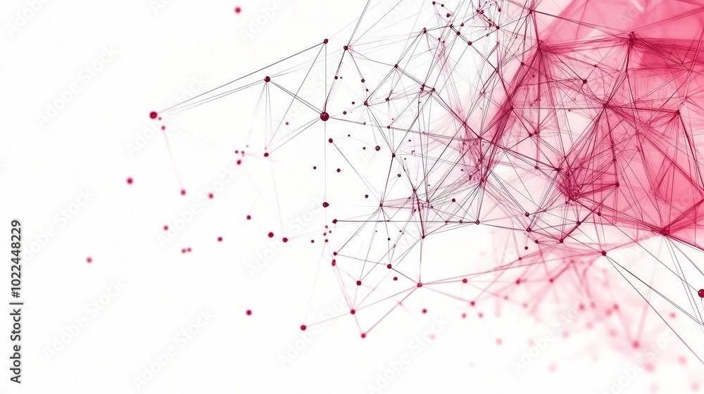 Abstract Network Visualization with Pink Elements Abstract Network Visualization with Pink Elements
