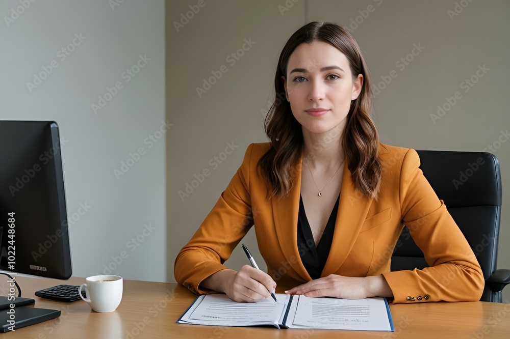 Focused Businesswoman Taking Notes at Her Desk
Focused Businesswoman Taking Notes at Her Desk