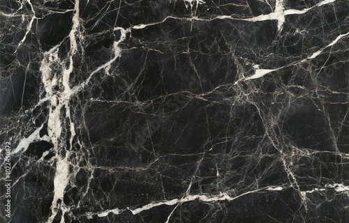 Seamless black marble texture background, top view, ideal for elegant designs and high-end presentations with a luxurious feel.