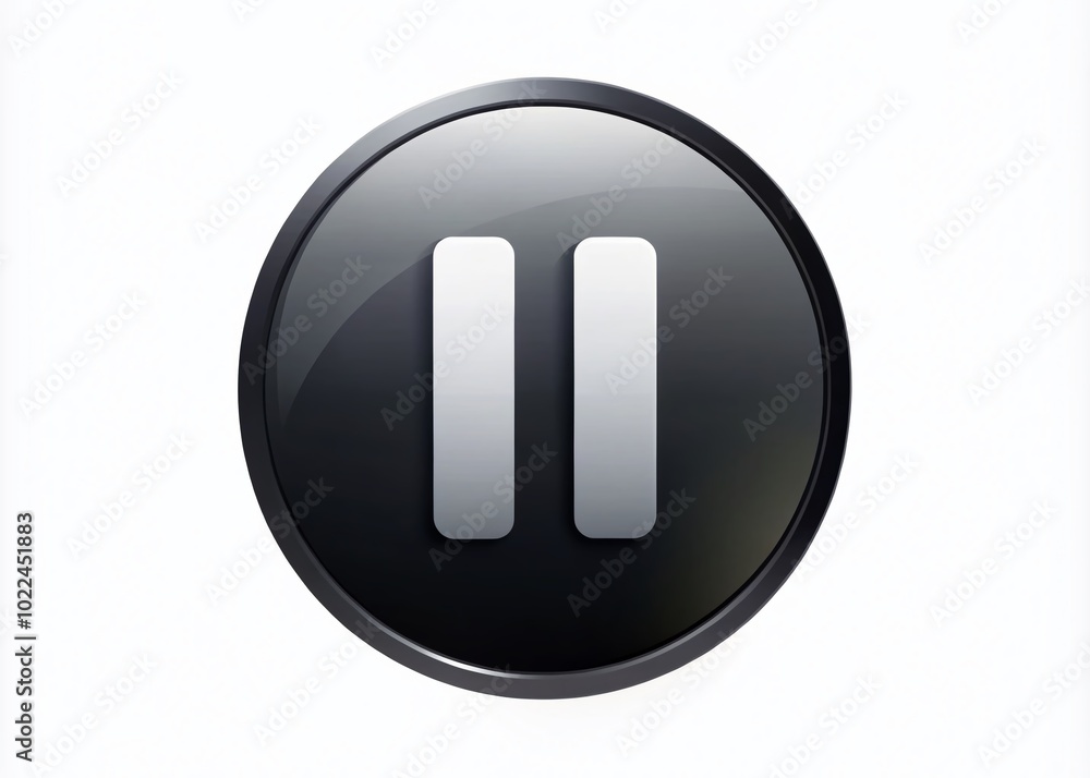 Pause Icon Silhouette on White Background - Vector Illustration for Creative Projects Pause Icon Silhouette on White Background - Vector Illustration for Creative Projects