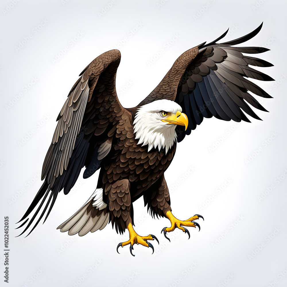 Obraz premium flying bald eagle