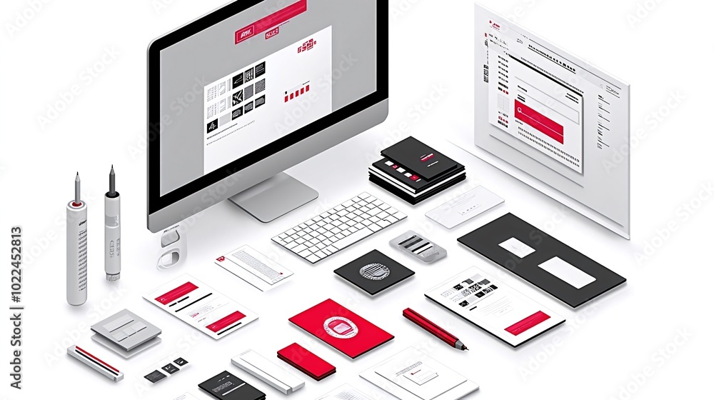 A variety of branding and design elements including stationery, website mockups, and marketing materials for a modern business. A variety of branding and design elements including stationery, website mockups, and marketing materials for a modern business.