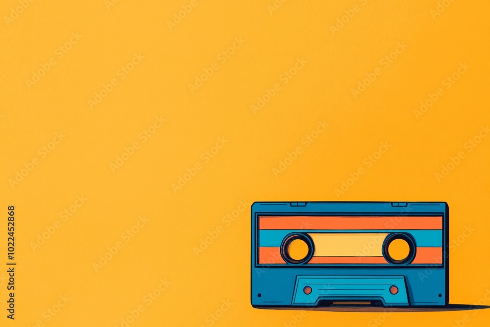 Pop Art Illustration of a Retro Cassette Tape Pop Art Illustration of a Retro Cassette Tape