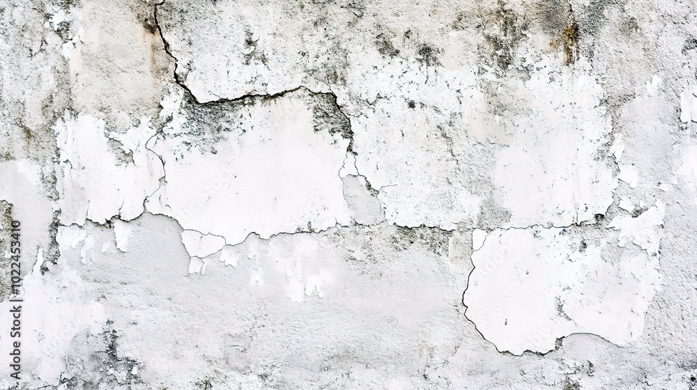 Fototapeta premium Cracked White Texture with Peeling Paint