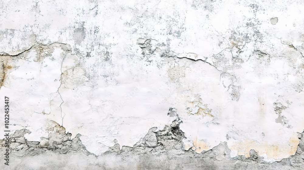 Obraz premium Textured White Wall with Cracked Surface