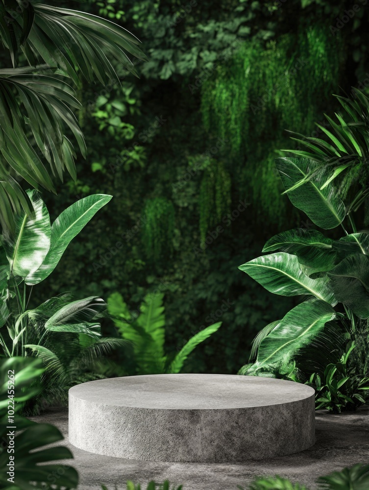 Lush Green Surrounding Concrete Bench Lush Green Surrounding Concrete Bench