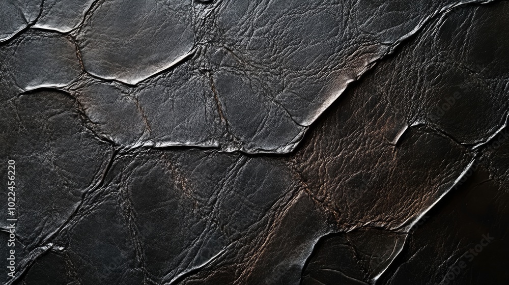 Close up of dark brown cracked leather texture. Close up of dark brown cracked leather texture.
