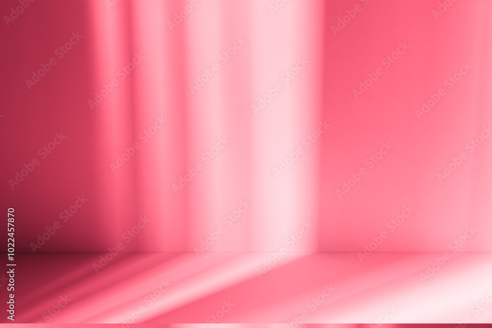 Wall interior background, studio and backdrops show products.with shadow from window color pink background for text insertion and presentation product Wall interior background, studio and backdrops show products.with shadow from window color pink background for text insertion and presentation product