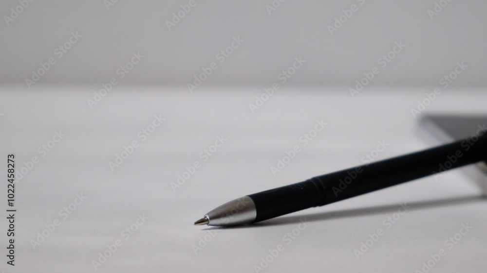 Closeup a pen on the table, dancing shadow, imagination, black and white, atmospheric mood, sadness. Vintage Closeup a pen on the table, dancing shadow, imagination, black and white, atmospheric mood, sadness. Vintage
