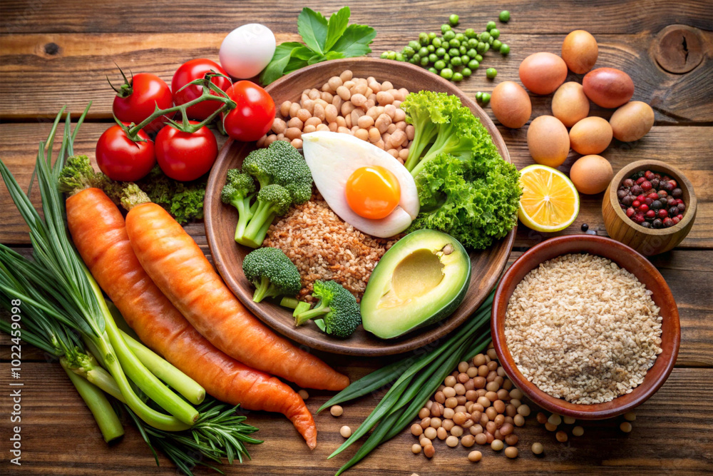 A balanced meal with lean protein, vegetables, and whole grains.