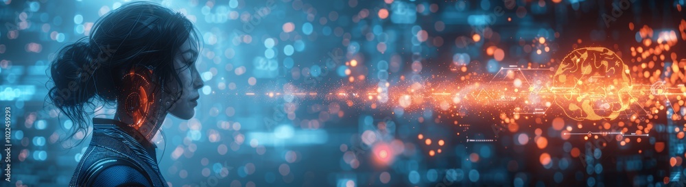 Engineer using AI for advanced medical system design, healthcare innovation, data science in urban setting with glowing holograms Engineer using AI for advanced medical system design, healthcare innovation, data science in urban setting with glowing holograms