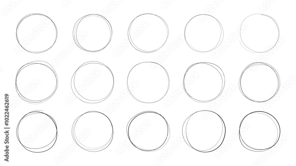 Hand Drawn Scribble Circles Hand Drawn Scribble Circles