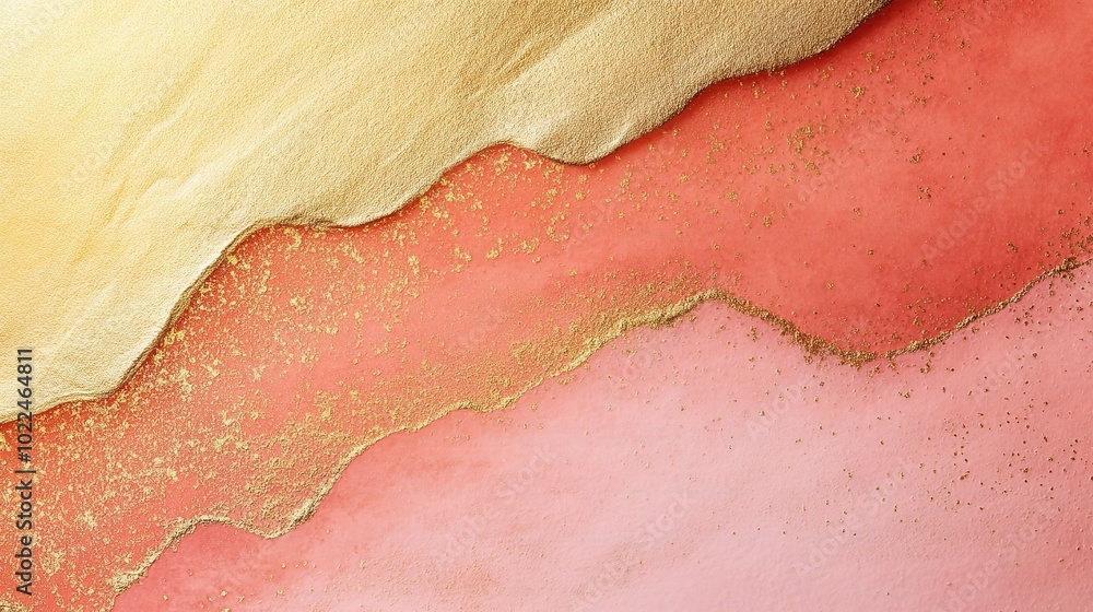 Fototapeta premium Abstract Gold and Pink Textures Over Smooth Background