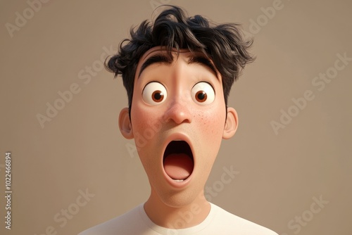 Man with surprised expression photo