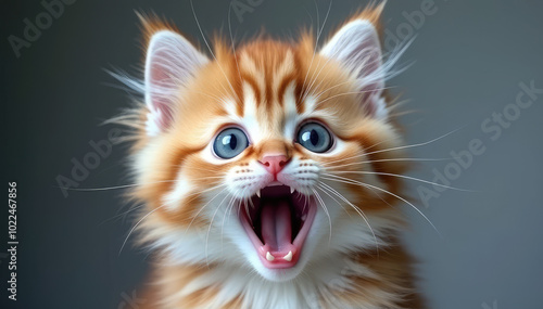 shocked cat - Astonished Kitten Close-Up