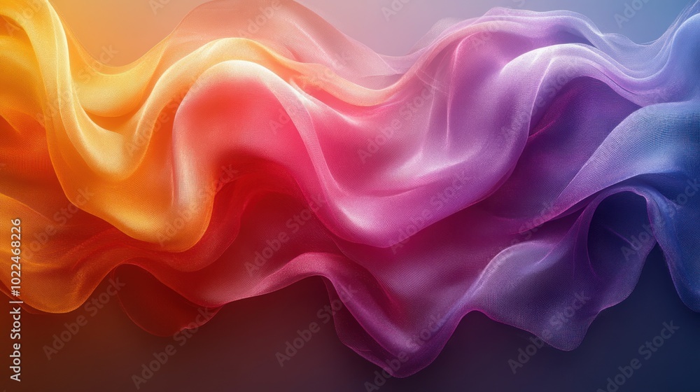 Fototapeta premium Colorful flowing fabric creating a dynamic, abstract background.