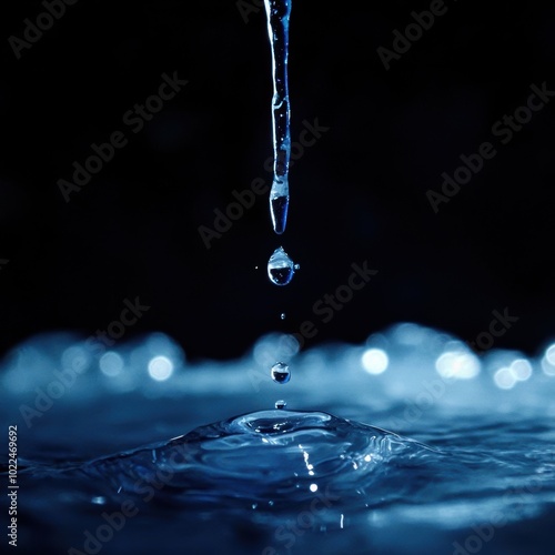 water splash on blue background photo