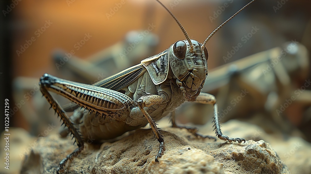 Fototapeta premium Close-Up Macro Photography of a Grasshopper