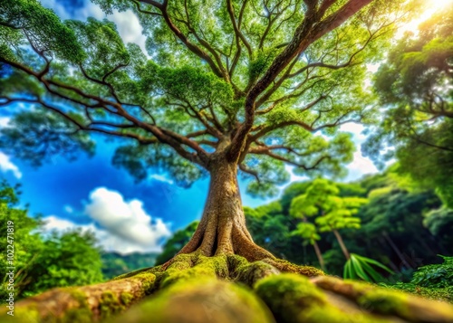 Stunning Tilt-Shift Photography of a Tropical Tree in Taiwan's Lush Landscape