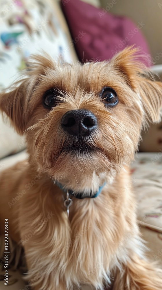 A cute dog close-up shot generated by AI A cute dog close-up shot generated by AI