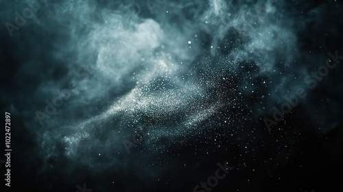 Starry Night Sky with Cosmic Dust and Galaxy Effects