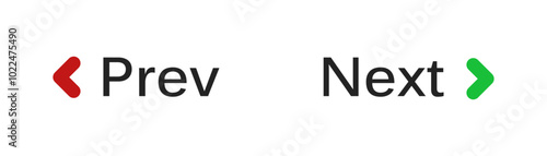 Next and previous button. Prev, next icon. Web buttons with arrows prev and next. Vector illustration.
 Link ×Title:
Next and previous button. Prev, next icon. Web buttons with arrows prev and next.