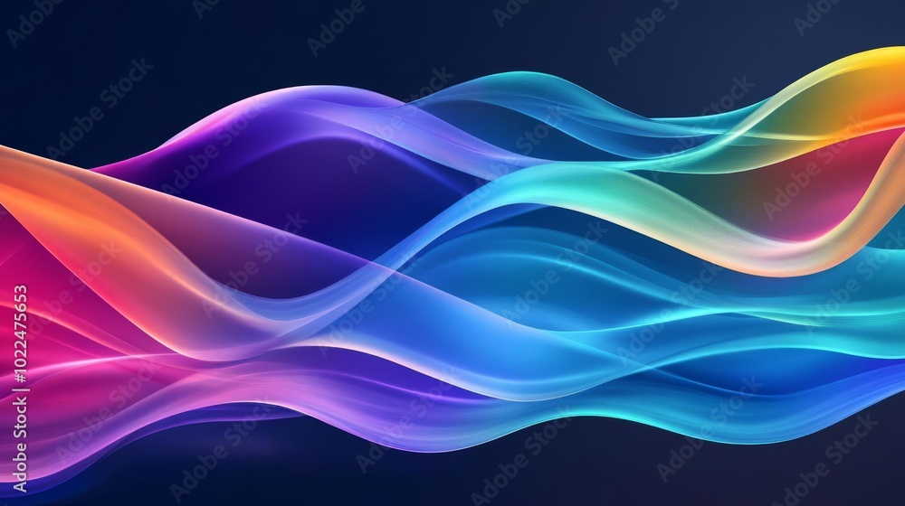 Fototapeta premium Diversity spectrum, fluid translucent waves, flat design illustration