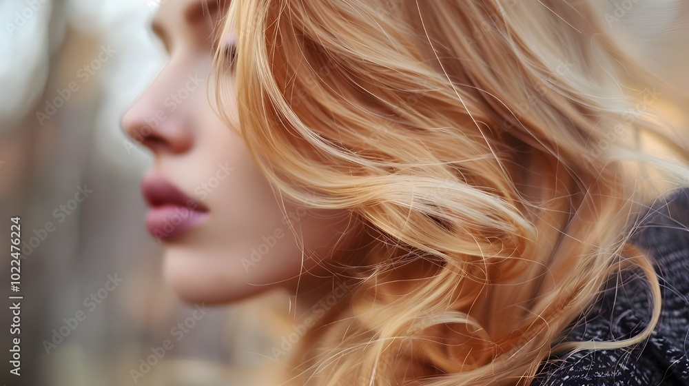 Close up portrait of a girl with golden hair Close up portrait of a girl with golden hair