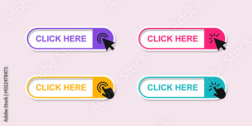 Click here button with cursor pointer