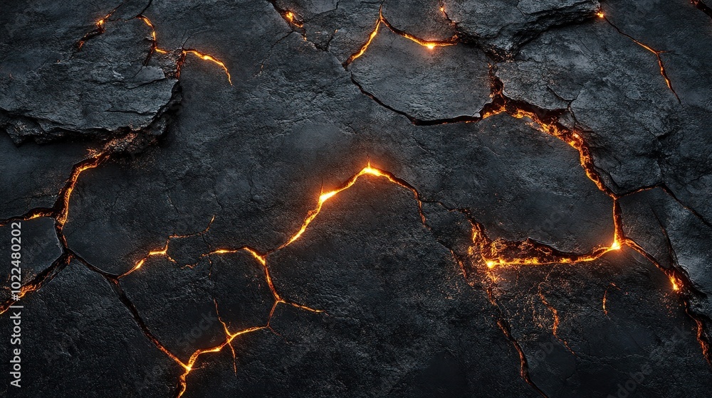 Cracked Lava Texture with Glowing Embers Cracked Lava Texture with Glowing Embers