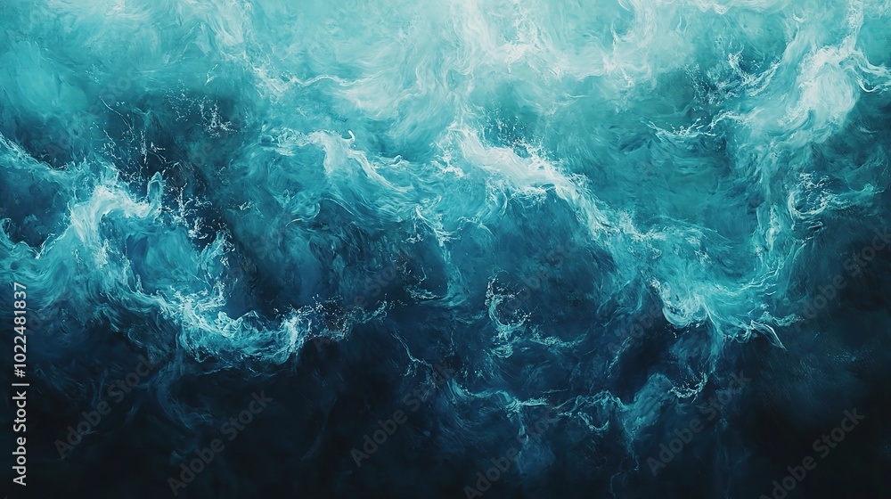 Abstract Ocean Waves in Shades of Blue and Teal Abstract Ocean Waves in Shades of Blue and Teal